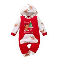 Christmas Fashion Christmas Tree Letter Elk Cotton Spandex Baby Rompers main image 4
