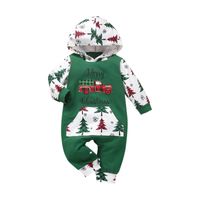 Christmas Fashion Christmas Tree Letter Elk Cotton Spandex Baby Rompers main image 2