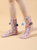 Women's Fashion Colorful Coral Fleece Crew Socks main image 5