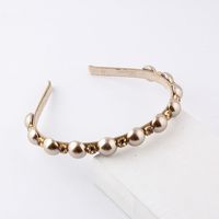 Fashion Solid Color Cloth Inlay Artificial Gemstones Pearl Hair Band 1 Piece main image 5