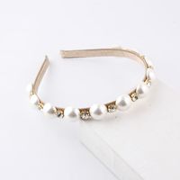 Fashion Solid Color Cloth Inlay Artificial Gemstones Pearl Hair Band 1 Piece main image 4