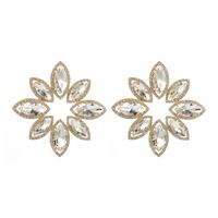 Fashion Flower Alloy Rhinestone Glass Women's Ear Studs 1 Pair sku image 2