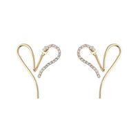 Sweet Heart Shape Alloy Inlay Rhinestones Women's Earrings 1 Pair main image 3