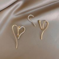 Sweet Heart Shape Alloy Inlay Rhinestones Women's Earrings 1 Pair main image 2