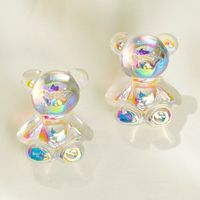 Simple Style Bear Resin Three-dimensional Laser Women's Ear Studs 1 Pair main image 3