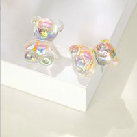 Simple Style Bear Resin Three-dimensional Laser Women's Ear Studs 1 Pair sku image 1