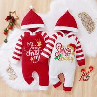 Christmas Fashion Letter Cotton Spandex Baby Rompers main image 1