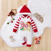 Christmas Fashion Letter Cotton Spandex Baby Rompers main image 5