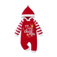 Christmas Fashion Letter Cotton Spandex Baby Rompers main image 4