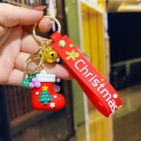 Fashion Christmas Tree Letter Soft Rubber Patchwork Women's Keychain 1 Piece sku image 20