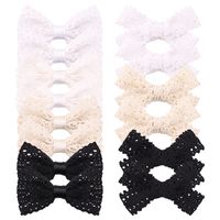 Fashion Plaid Bow Knot Cloth Lace Hair Clip 1 Piece sku image 1