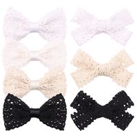 Fashion Plaid Bow Knot Cloth Lace Hair Clip 1 Piece sku image 2