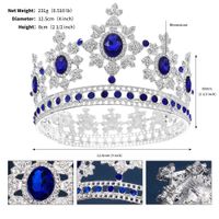 Retro Crown Alloy Plating Inlay Artificial Gemstones Crown 1 Piece sku image 1