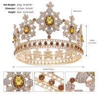 Retro Crown Alloy Plating Inlay Artificial Gemstones Crown 1 Piece sku image 2