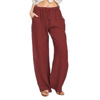 Women's Daily Simple Style Solid Color Full Length Pocket Patchwork Casual Pants main image 3