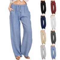 Femmes Du Quotidien Style Simple Couleur Unie Toute La Longueur Poche Patchwork Pantalons Décontractés main image 6