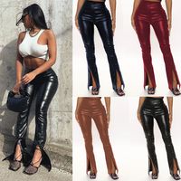 Women's Street Fashion Solid Color Full Length Slit Flared Pants main image 1