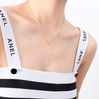 Classic Style Star Moon Titanium Steel Gold Plated Choker 1 Piece main image 2