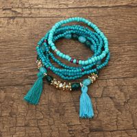 Retro Multicolor Glass Beads Beaded Women's Bracelets 1 Set sku image 4