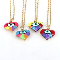 Fashion Devil's Eye Heart Shape Gold Plated Plating Women's Pendant Necklace 1 Piece main image 6