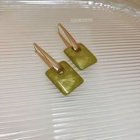 1 Pair Retro Color Block Heart Shape Pleated Inlay Copper Rhinestones Drop Earrings sku image 68