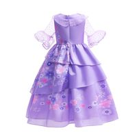 Mignon Fleur Mélange De Coton Polyester Filles Robes main image 3