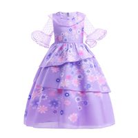 Mignon Fleur Mélange De Coton Polyester Filles Robes sku image 4