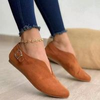 Women's Fashion Solid Color Buckle Round Toe Flats main image 5