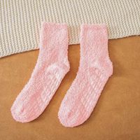 Women's Sweet Solid Color Polyester Half Velvet Crew Socks sku image 5