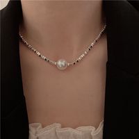 Retro Geometric Silver Plated Inlay Artificial Pearls Women's Necklace 1 Piece main image 4
