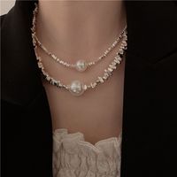 Retro Geometric Silver Plated Inlay Artificial Pearls Women's Necklace 1 Piece main image 1