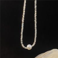 Retro Geometric Silver Plated Inlay Artificial Pearls Women's Necklace 1 Piece sku image 2