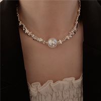 Retro Geometric Silver Plated Inlay Artificial Pearls Women's Necklace 1 Piece main image 2
