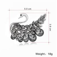 Retro Swan Alloy Inlay Artificial Crystal Women's Brooches main image 4