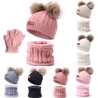 Kid's Fashion Solid Color Pom Poms Wool Cap main image 6