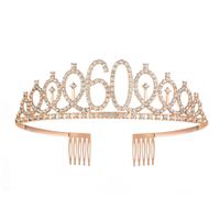 Fashion Crown Metal Plating Hollow Out Inlay Rhinestones Crown 1 Piece sku image 17