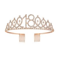 Fashion Crown Metal Plating Hollow Out Inlay Rhinestones Crown 1 Piece sku image 13