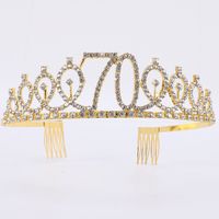 Fashion Crown Metal Plating Hollow Out Inlay Rhinestones Crown 1 Piece sku image 10