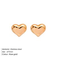 Fashion Heart Shape Stainless Steel Plating Ear Studs 1 Pair sku image 2