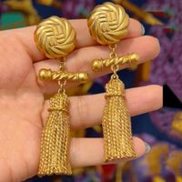 Retro Solid Color Alloy Plating Women's Drop Earrings 1 Pair main image 1