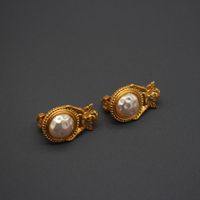 Retro Angel Alloy Plating Inlay Pearl Women's Ear Clips 1 Pair main image 5