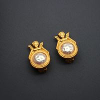 Retro Angel Alloy Plating Inlay Pearl Women's Ear Clips 1 Pair main image 3