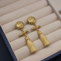 Retro Solid Color Alloy Plating Women's Drop Earrings 1 Pair main image 5