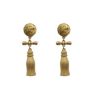 Retro Solid Color Alloy Plating Women's Drop Earrings 1 Pair main image 4