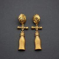 Retro Solid Color Alloy Plating Women's Drop Earrings 1 Pair main image 3