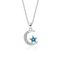 Simple Style Star Sterling Silver Plating Artificial Crystal Pendant Necklace sku image 1