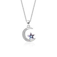 Simple Style Star Sterling Silver Plating Artificial Crystal Pendant Necklace sku image 2