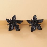 Simple Metallic Flower Three-dimensional Metal Petal Petal Earrings For Women Wholesales Yiwu De Moda Suppliers China sku image 4