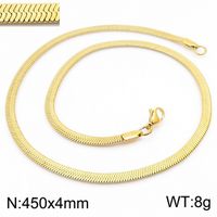 Titanium Steel 18K Gold Plated Fashion Plating Geometric Necklace sku image 16