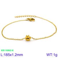 Titanium Steel 18K Gold Plated Simple Style Korean Style Plating Animal Paw Print Bracelets Earrings Necklace sku image 13